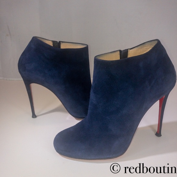 Christian Louboutin Shoes - Christian Louboutin Belle Blue suede Booties 39